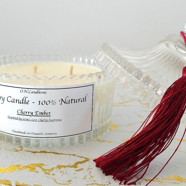 Cherry Ember - Sensual Cherry & Amber Beesoy Candle with a Smoky Twist